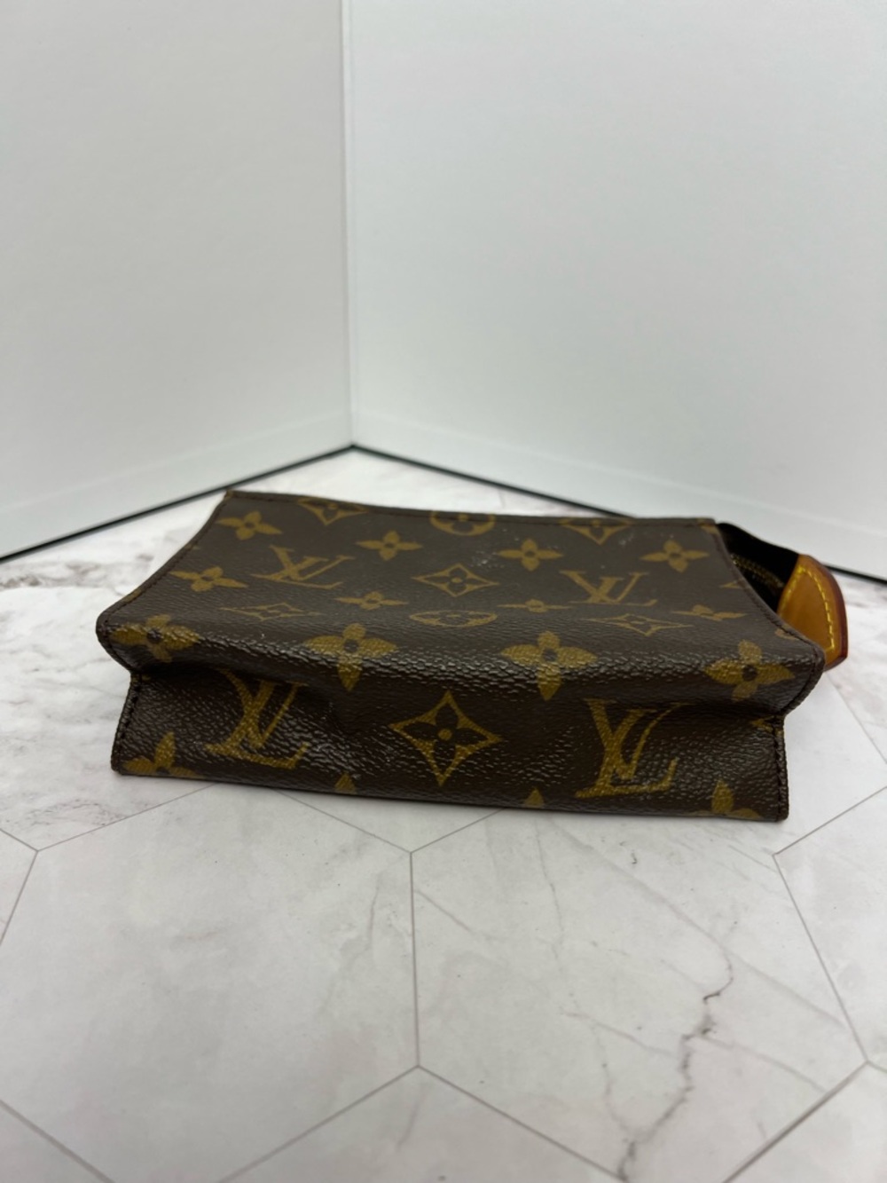 Vintage Louis Vuitton Monogram Canvas Toiletry Pouch Brown and Gold - Picture 6 of 8